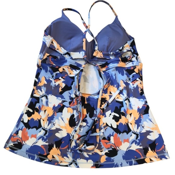 🌹ATHLETA WINDSOME ABSTRACT BLUE TANKINI TOP - Picture 5 of 6